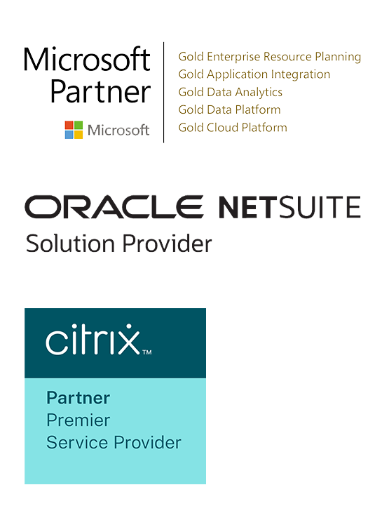 Microsoft, NetSuite and Citrix logo