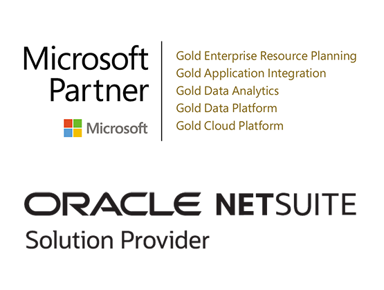 Microsoft gold partner and Oracle NetSuite Solution Provider logo